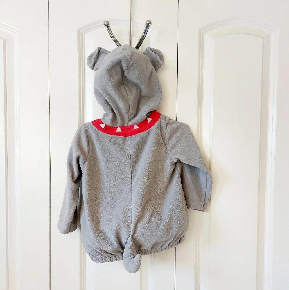 Grey‎ Bulldog Costume size 24m Carters Halloween Fleece Coat